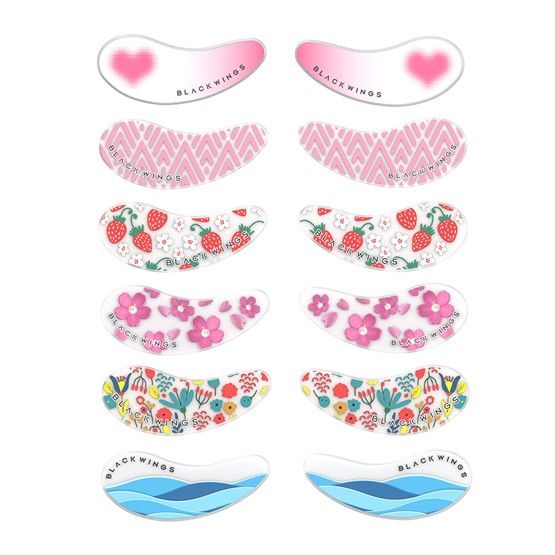 Blackwings 6 pairs of silicone eye patches are suitable for dark circles and puffy, reusable female cooling gel eye mask.