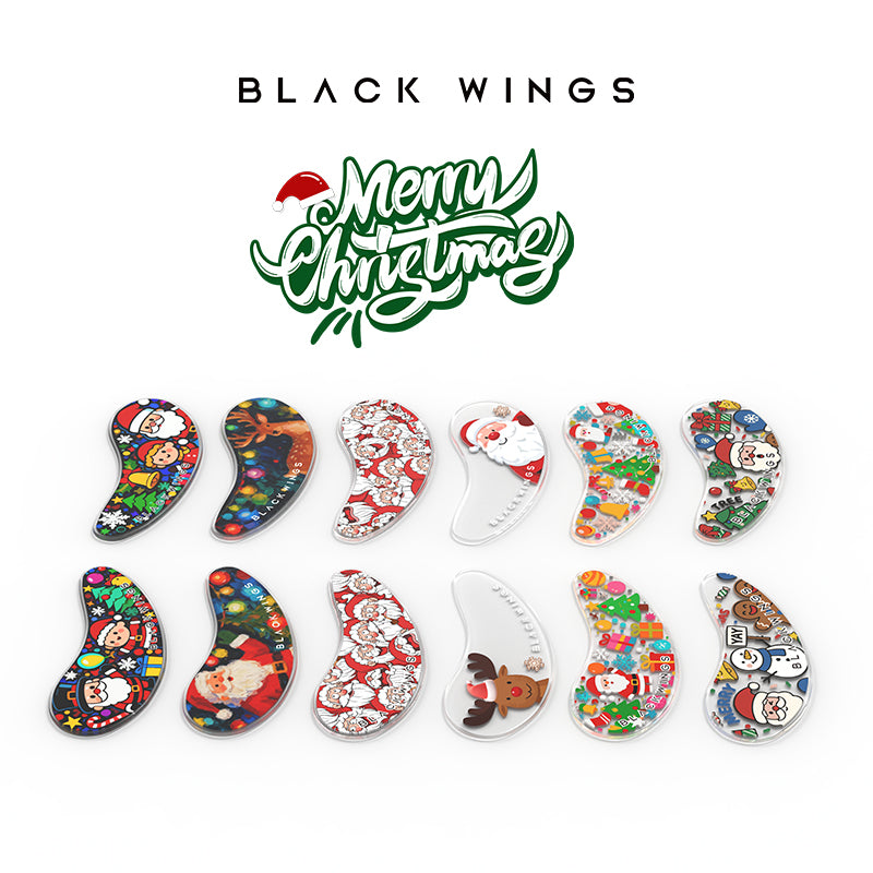 Christmas Blackwings 6 pairs of silicone eye patches are suitable for dark circles and puffy, reusable female cooling gel eye mask.
