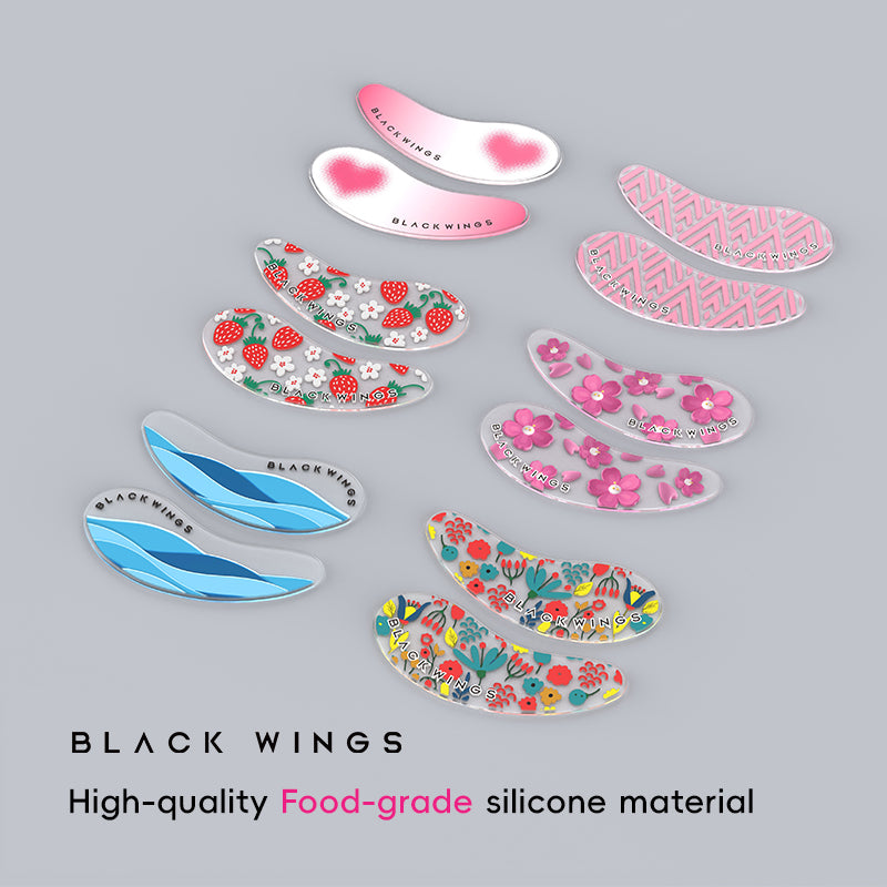 Blackwings 6 pairs of silicone eye patches are suitable for dark circles and puffy, reusable female cooling gel eye mask.
