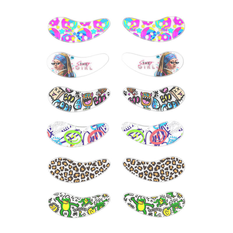 Blackwings 6 pairs of silicone eye patches are suitable for dark circles and puffy, reusable female cooling gel eye mask.