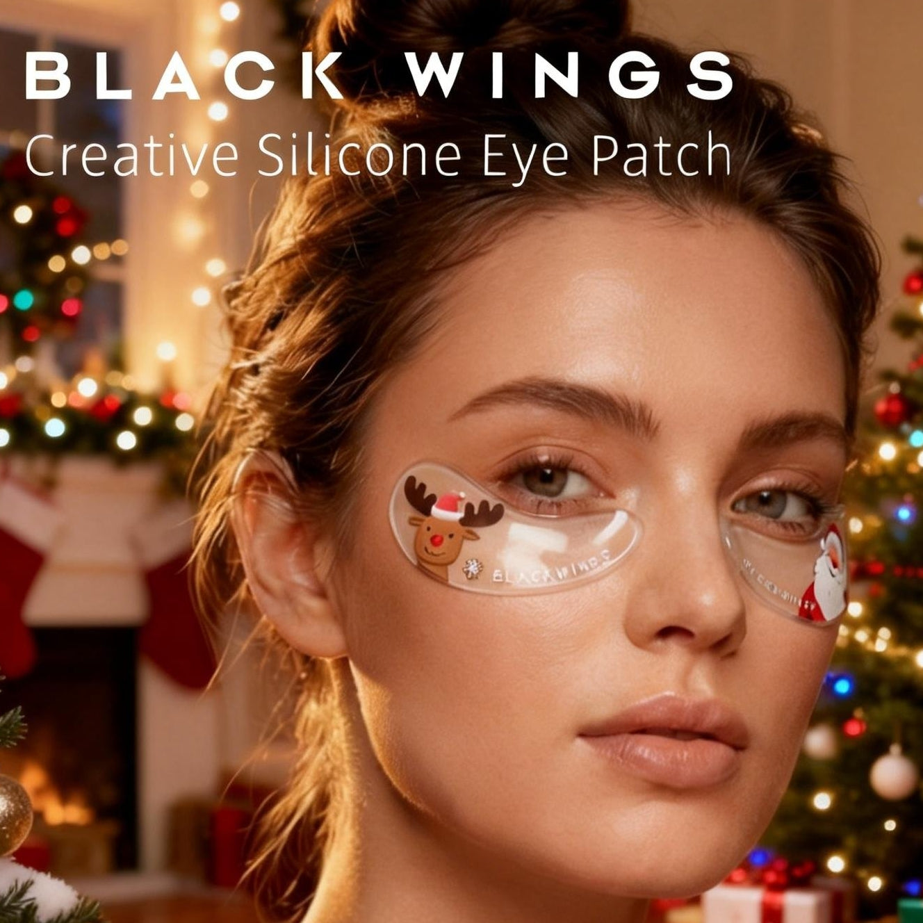 Christmas Blackwings 6 pairs of silicone eye patches are suitable for dark circles and puffy, reusable female cooling gel eye mask.