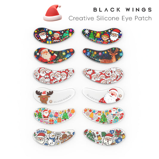 Christmas Blackwings 6 pairs of silicone eye patches are suitable for dark circles and puffy, reusable female cooling gel eye mask.