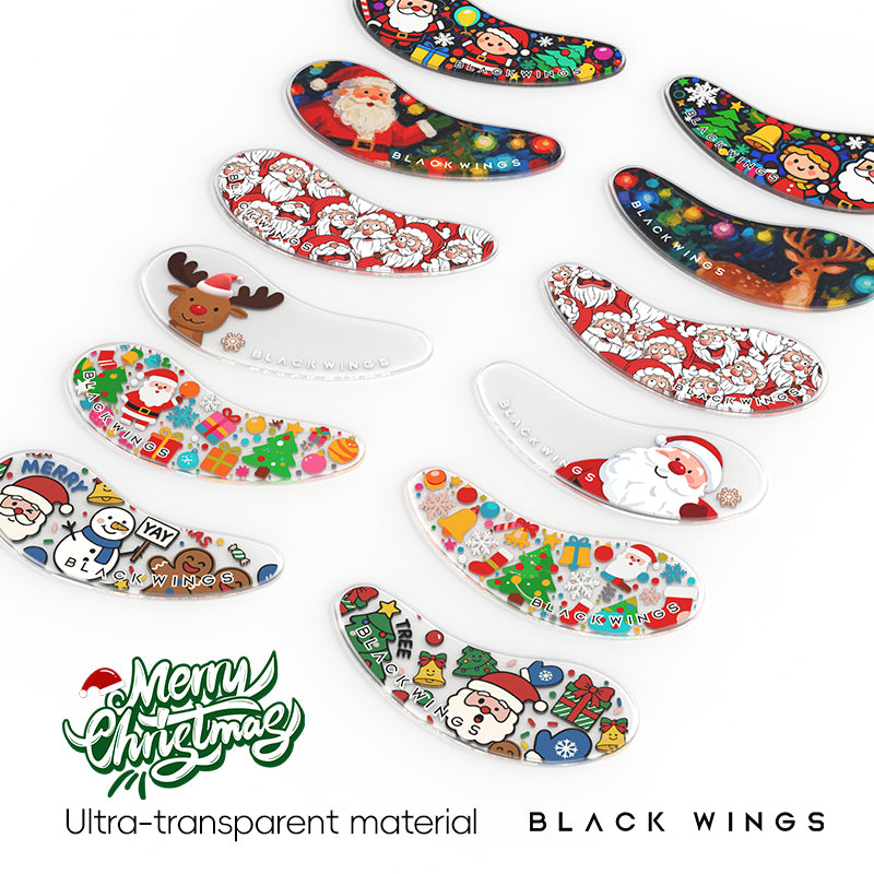 Christmas Blackwings 6 pairs of silicone eye patches are suitable for dark circles and puffy, reusable female cooling gel eye mask.