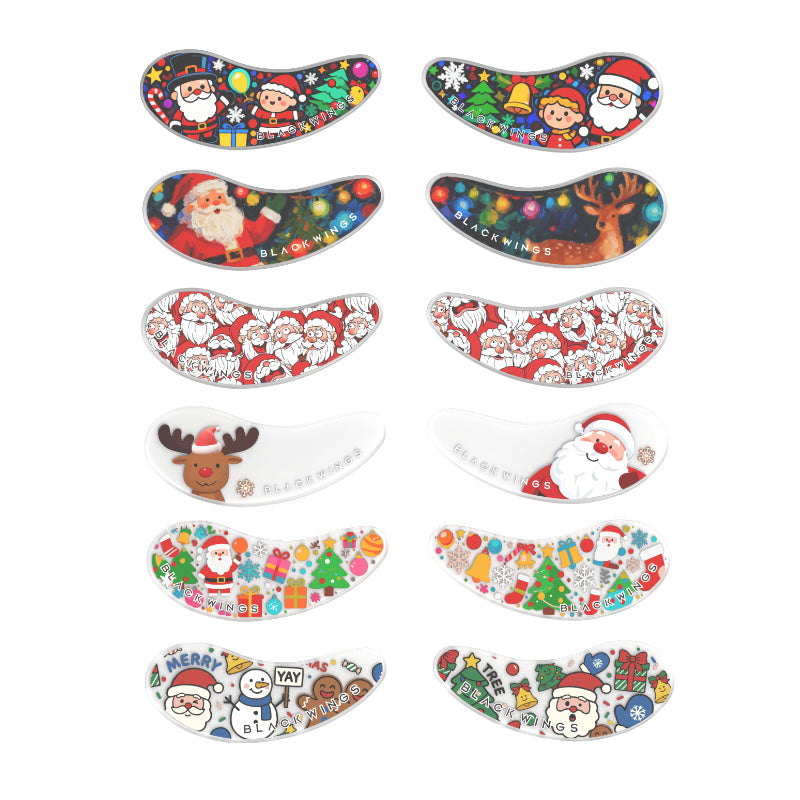 Christmas Blackwings 6 pairs of silicone eye patches are suitable for dark circles and puffy, reusable female cooling gel eye mask.