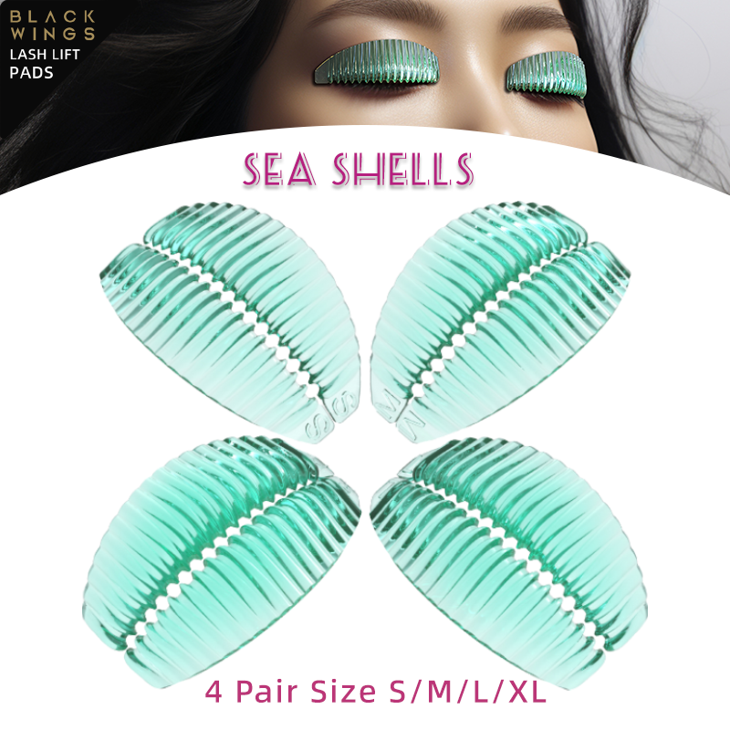 Blue Shell Stripes Lash Lift Pads Eyelash Perm Rods Shield