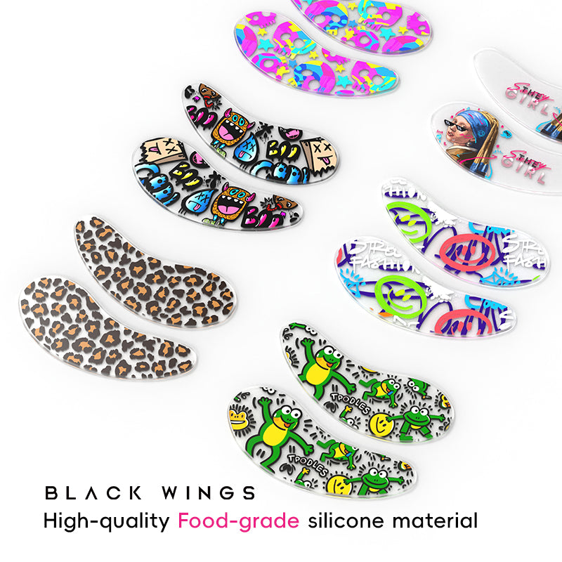 Blackwings 6 pairs of silicone eye patches are suitable for dark circles and puffy, reusable female cooling gel eye mask.
