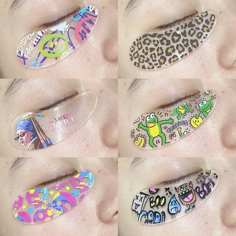 Blackwings 6 pairs of silicone eye patches are suitable for dark circles and puffy, reusable female cooling gel eye mask.