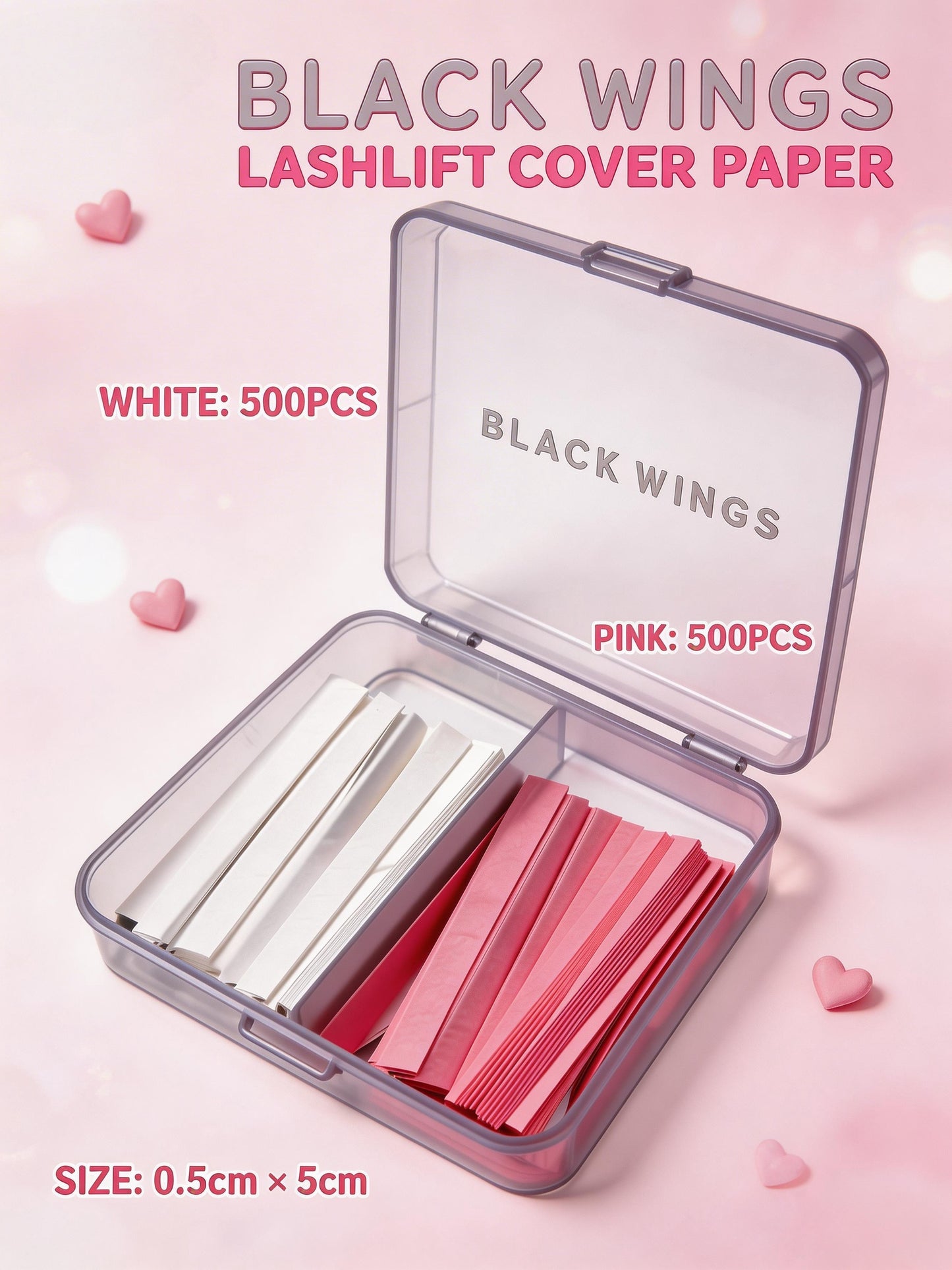 Eyelash Perm Cover Papers White & Pink 1000 Strips