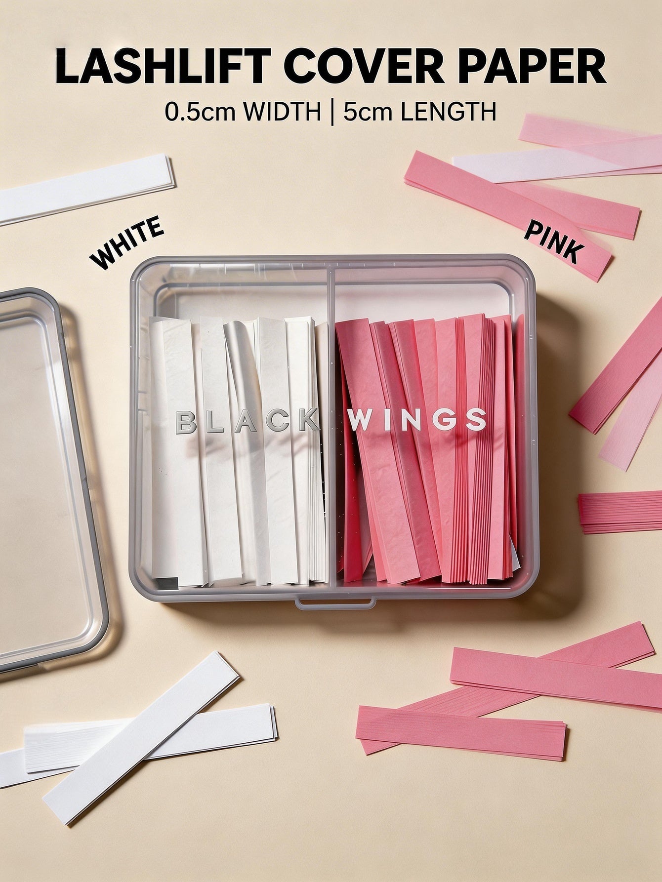Eyelash Perm Cover Papers White & Pink 1000 Strips